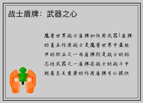 战士盾牌：武器之心